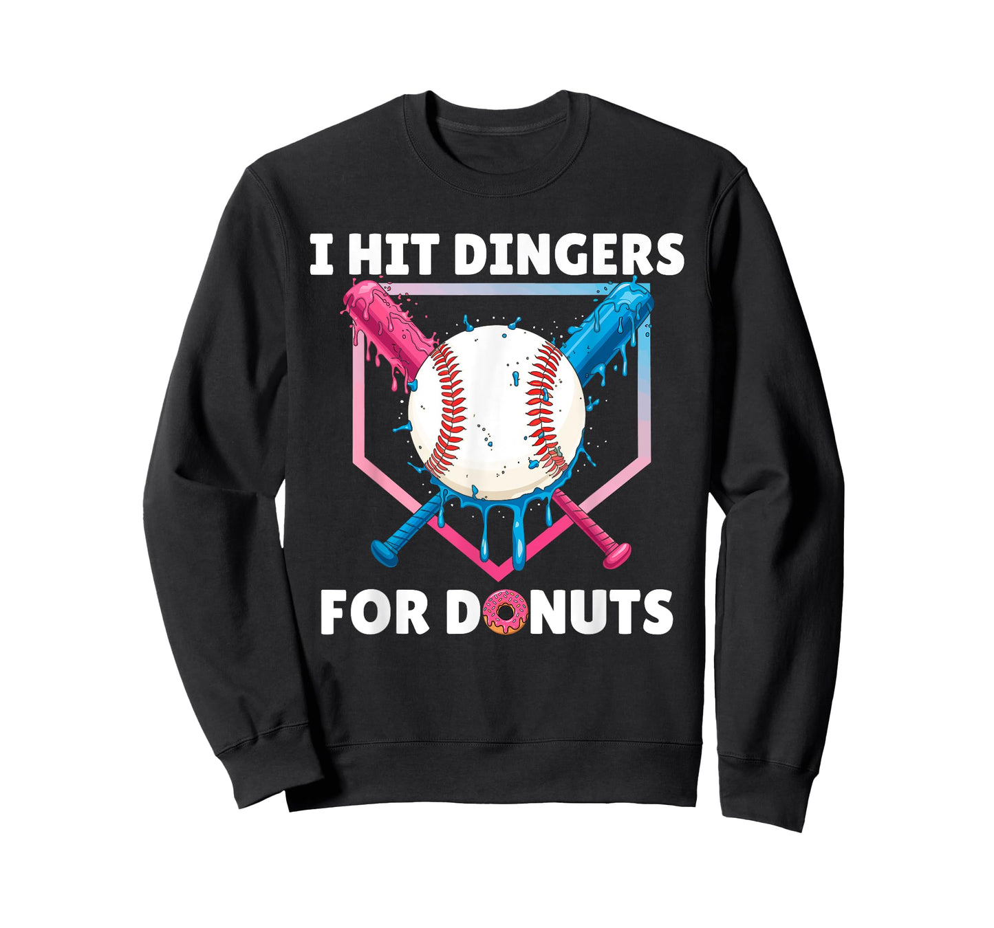Baseball I Hit Dingers For Donuts Funny Donuts And Dingers T-Shirt