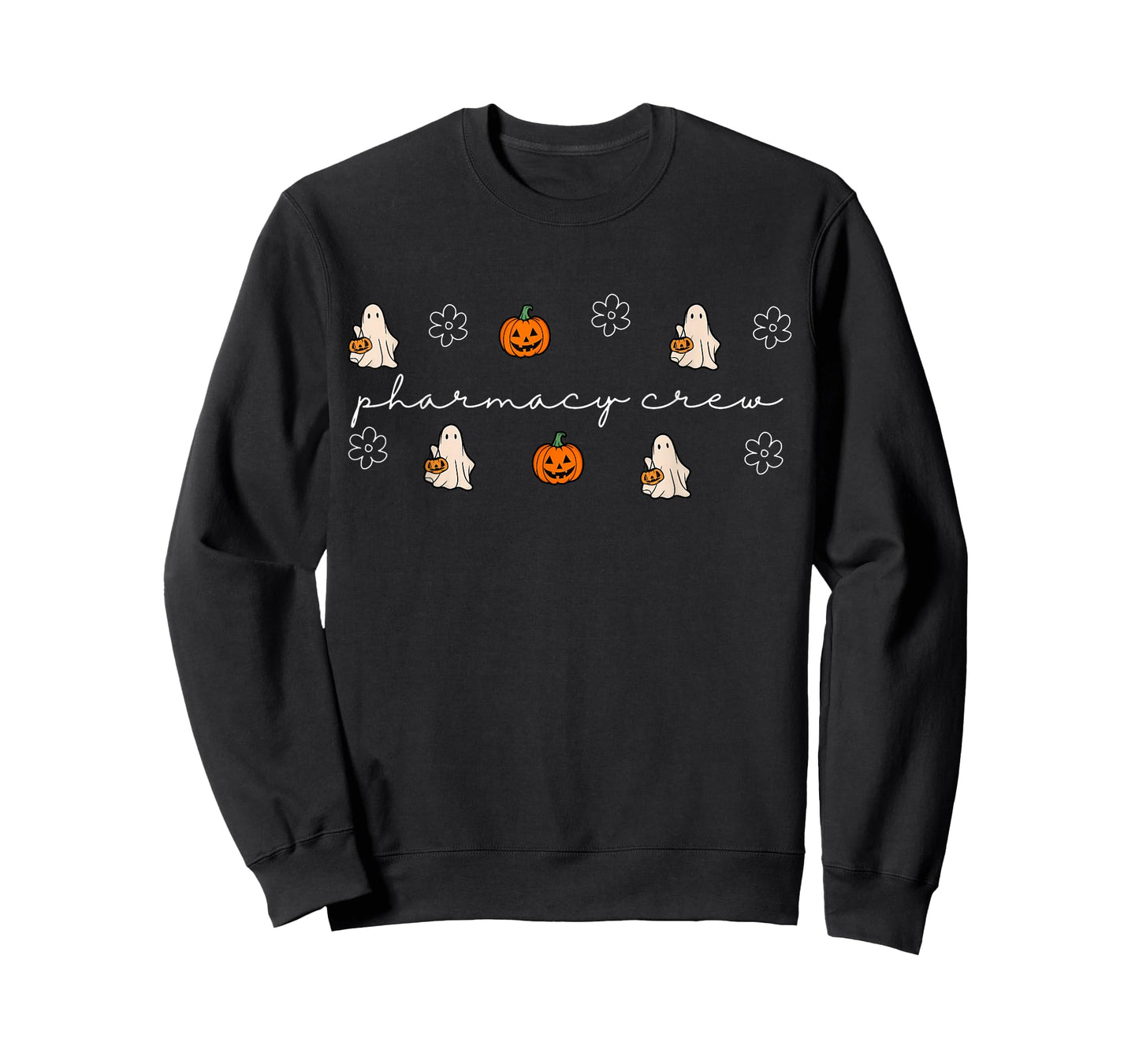 Pharmacy Crew Ghost Pumpkin Fall Pharmacist Tech Halloween T-Shirt