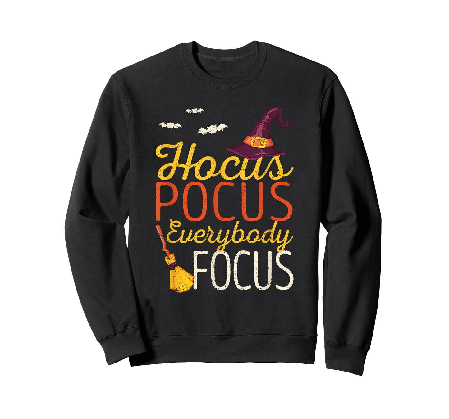 Hocus Pocus Everybody Focus Funny Halloween Teacher Witch T-Shirt for Men Women Kids