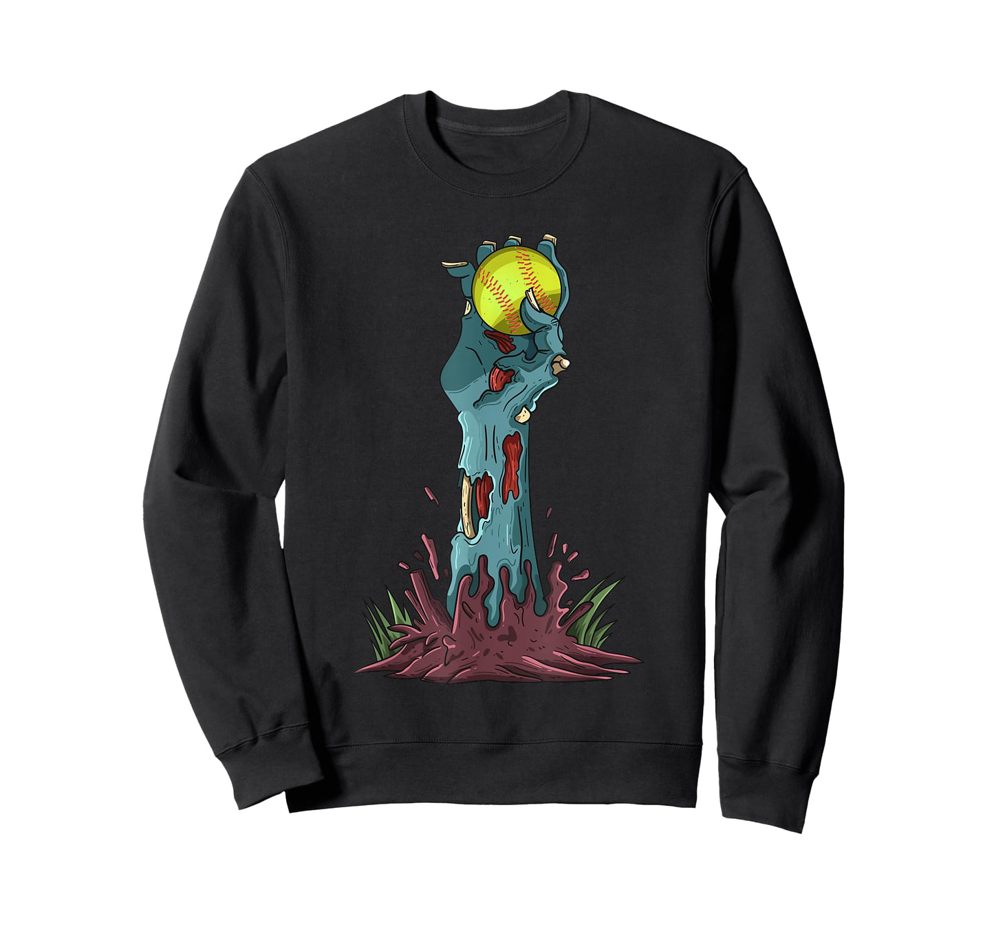 Zombie Hands Softball Funny Halloween Horror Scary Outfit T-Shirt