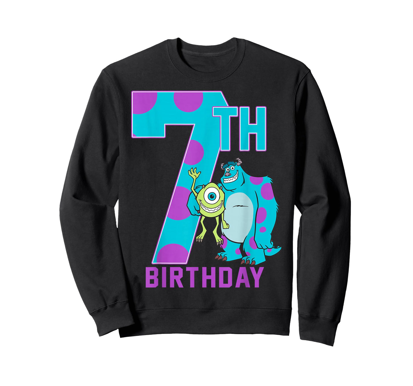 Disney Pixar Monsters Inc. Mike & Sully Happy 7th Birthday T-Shirt