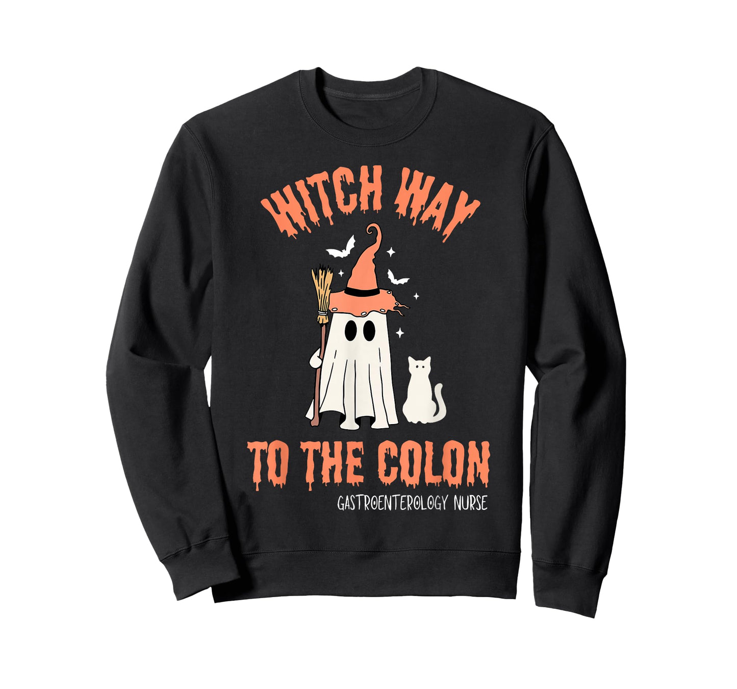 Witch Way To Colon Halloween Gastrointestinal Nurse Ghost T-Shirt