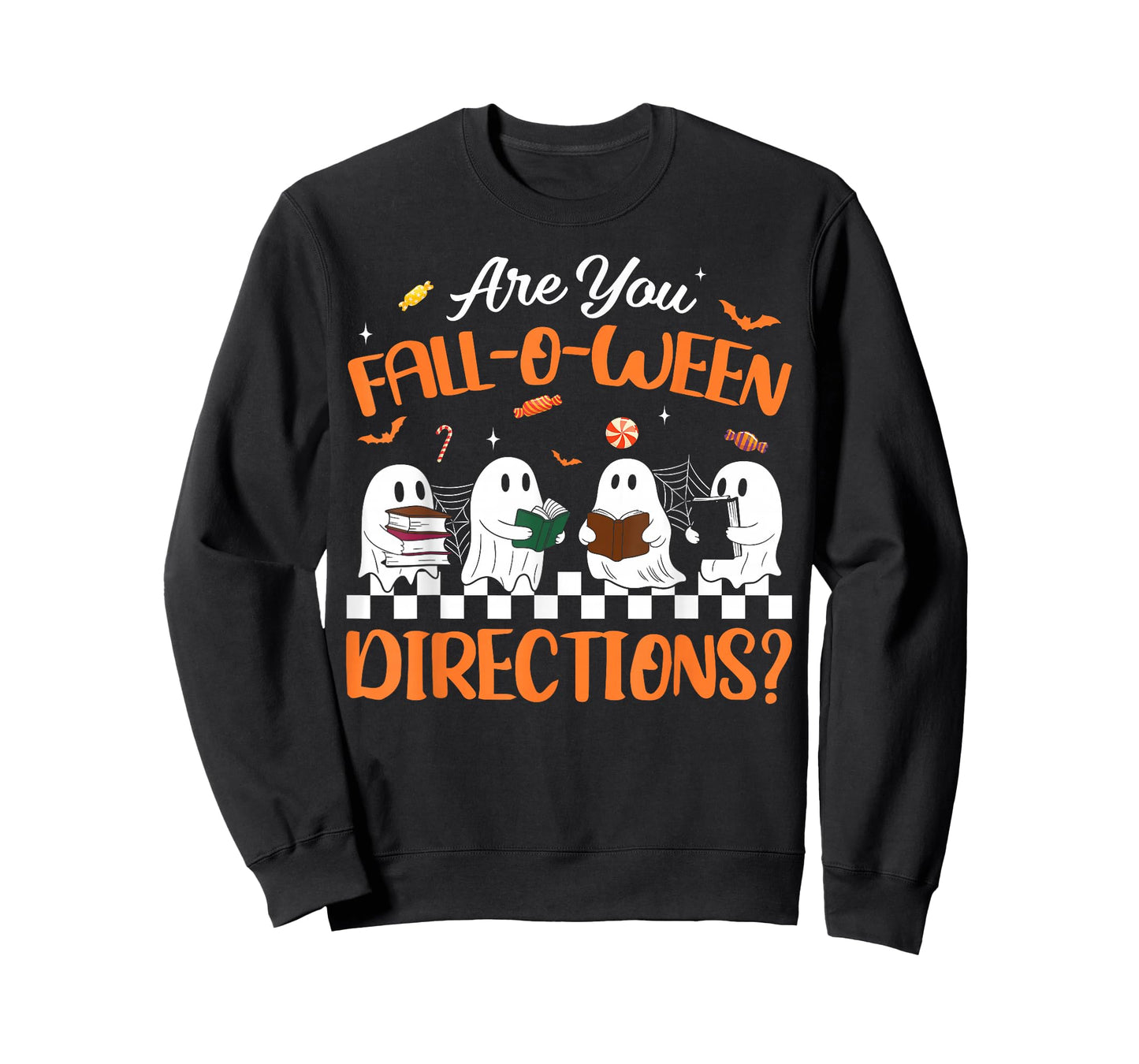 Retro are You Fall O Ween Directions Teacher Halloween Ghost T-Shirt