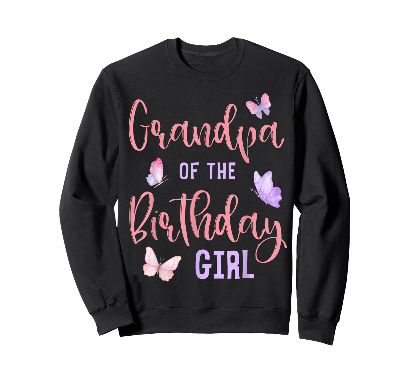 Grandpa of The Birthday Girl Butterfly Party Matching Family T-Shirt