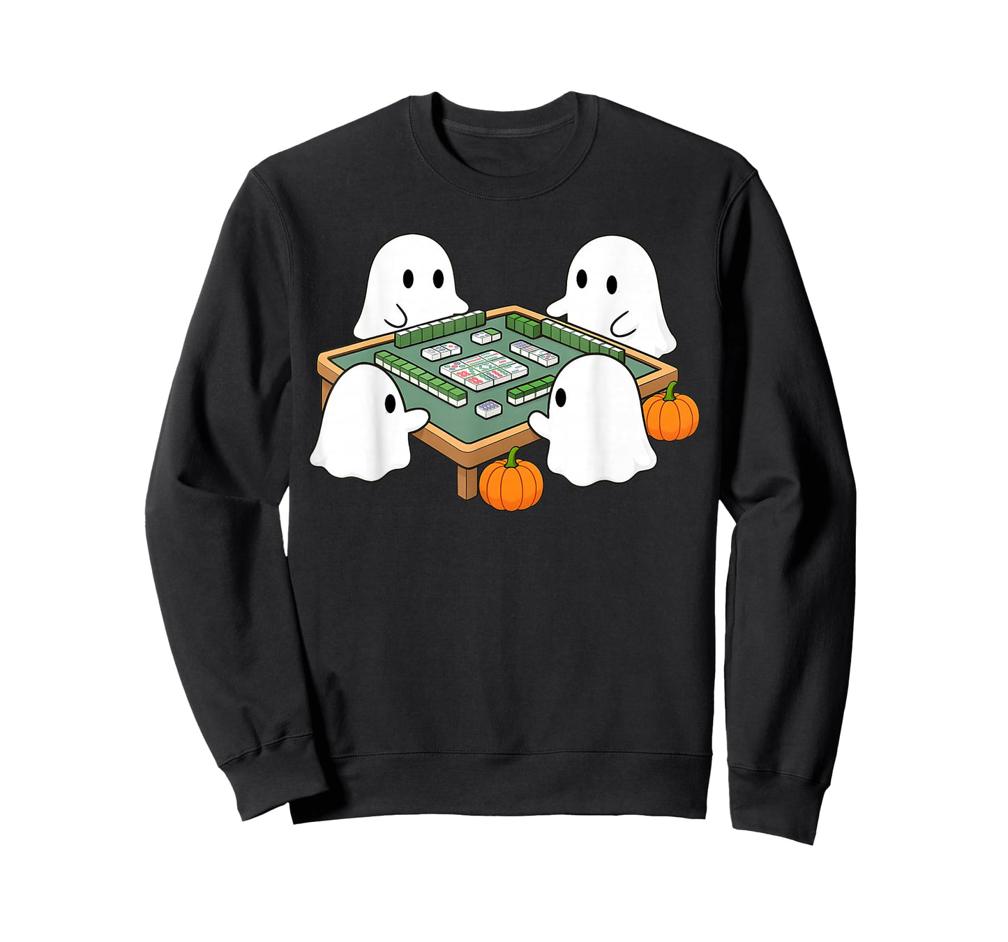 Halloween Ghost Playing Mahjong Spooky Mahjong Funny Costume T-Shirt