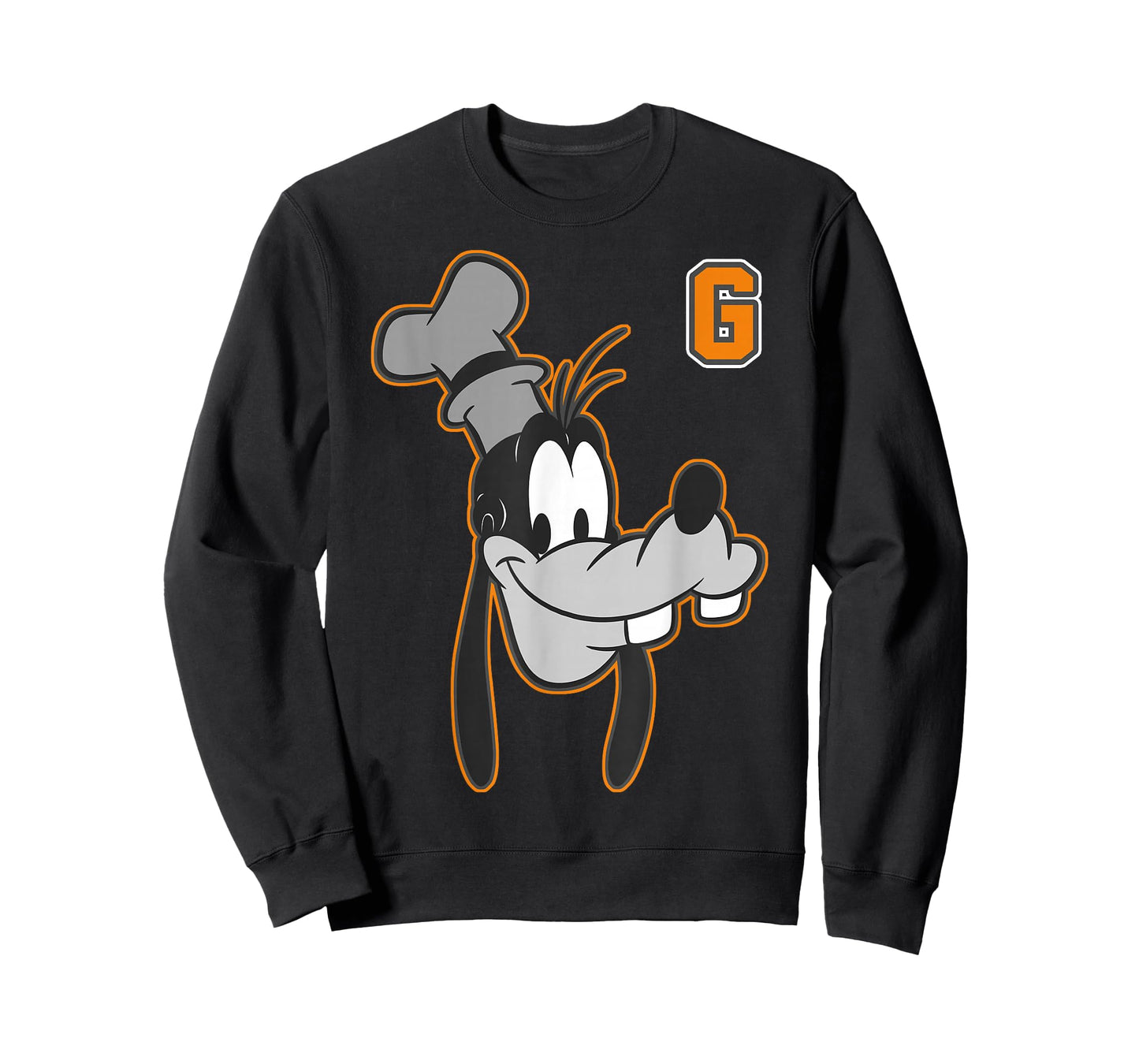 Disney Goofy Orange Outline Portrait T-Shirt Small