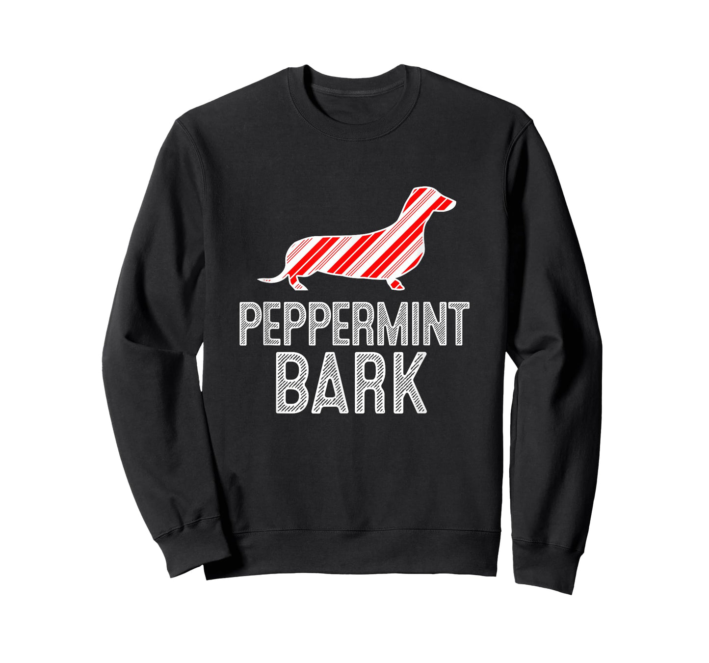 Doxie Dachshund Peppermint Bark Christmas Dog T-Shirt