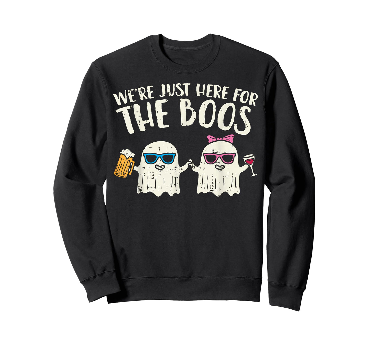 We're Just Here For Boos Ghosts Halloween Costume For Couple T-Shirt