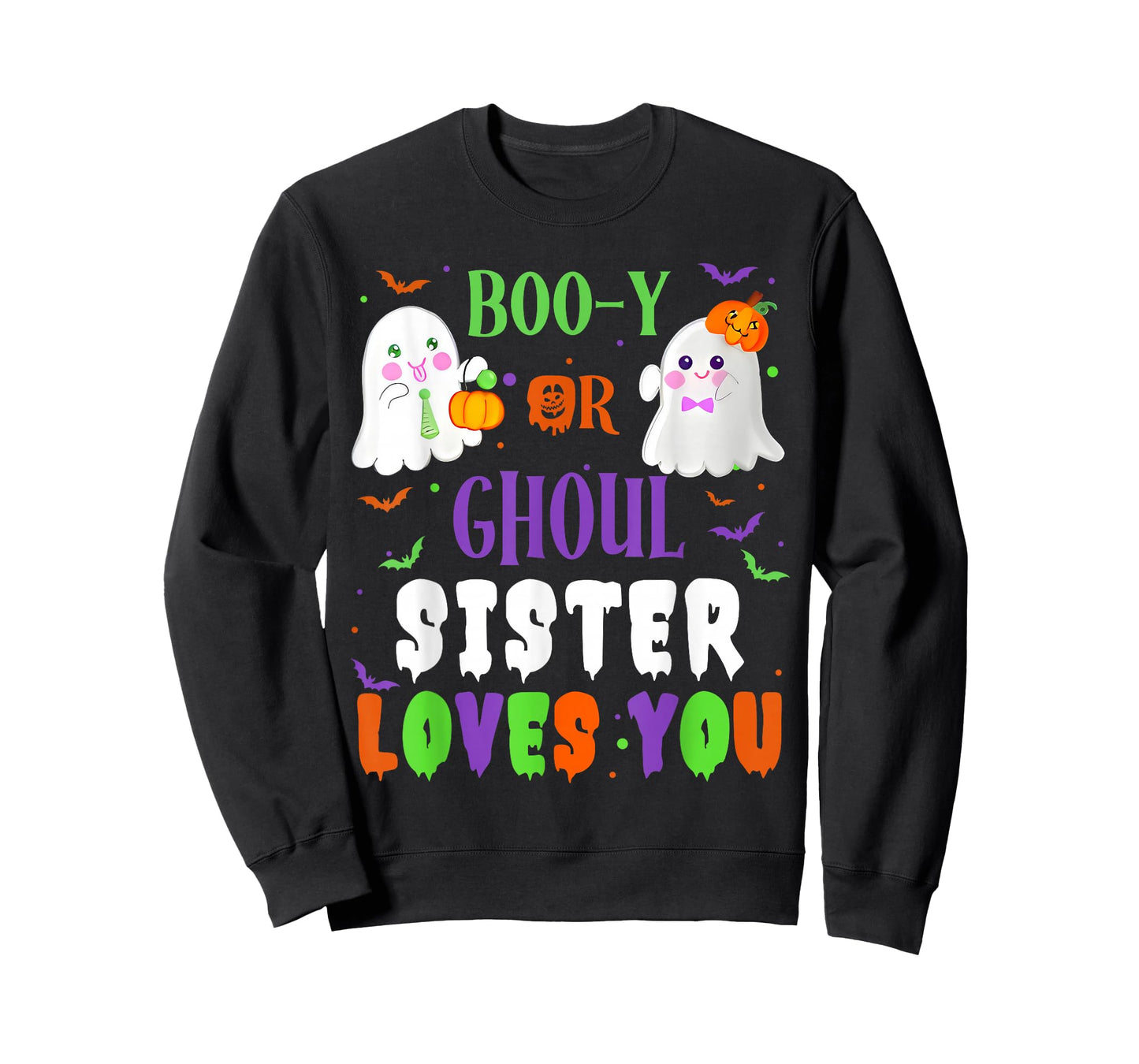 Boo-y Or Ghoul Sister Loves You Boo Halloween Baby Gender T-Shirt