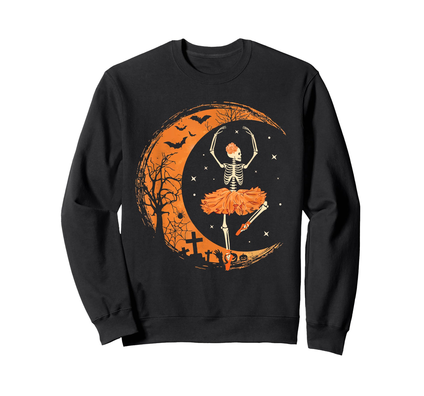 Dancing Skeleton Ballerina Ballet Dance Halloween Women Girl T-Shirt
