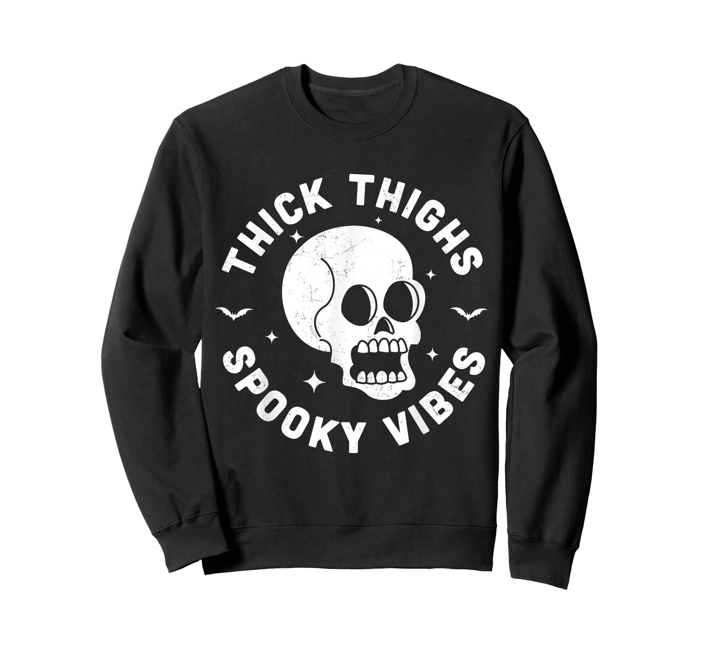 Thick Thighs Spooky Vibes Funny Halloween Skull Workout Gym T-Shirt