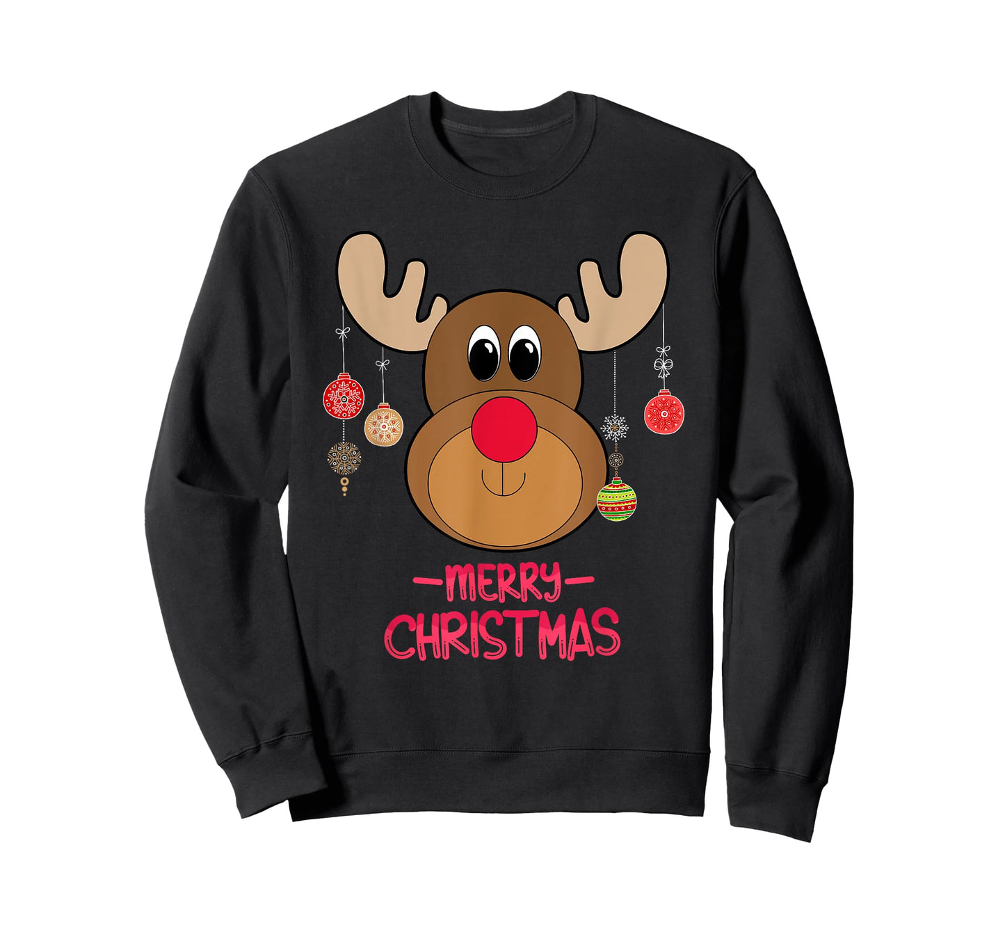 Rudolph Red Nose Reindeer Cute Santa Christmas T-Shirt