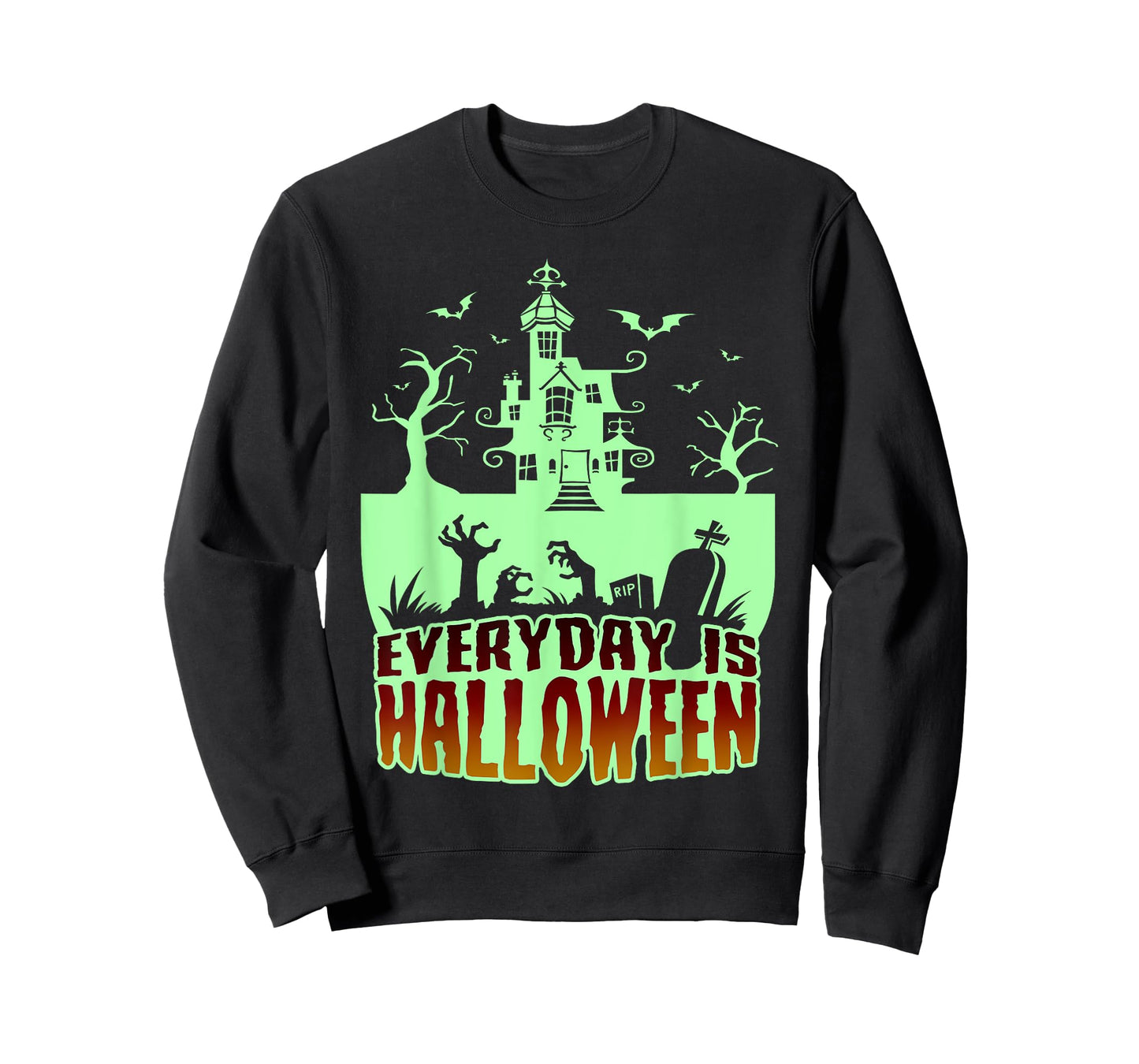 EVERYDAY IS HALLOWEEN - Creepy, Scary Castle, House & Bats T-Shirt