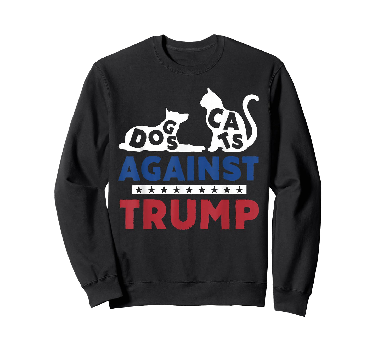 Cats And Dogs Against Trump 2024 Anti Trump USA Flag T-Shirt