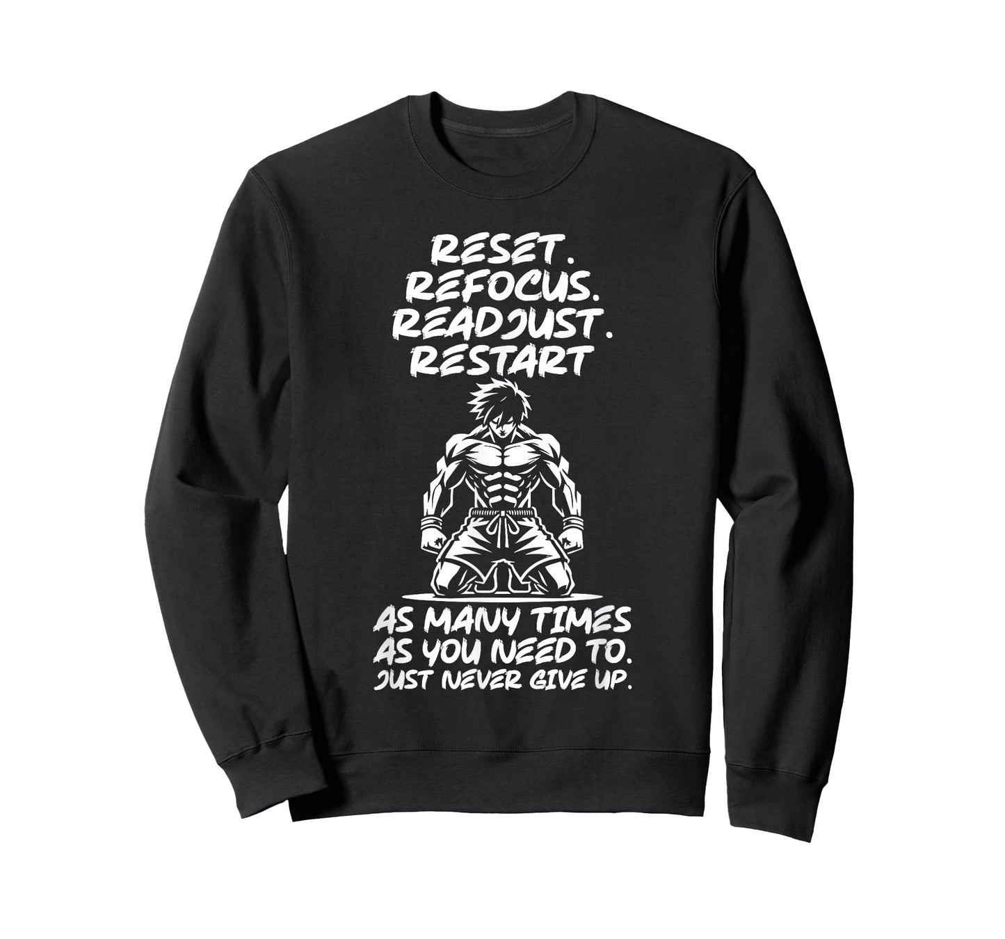 Reset Refocus Readjust, Anime Gym Workout Fitness Motivation T-Shirt