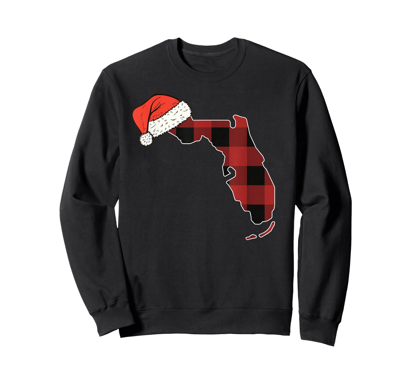 Florida Plaid Christmas Santa Hat Holiday Matching Design T-Shirt