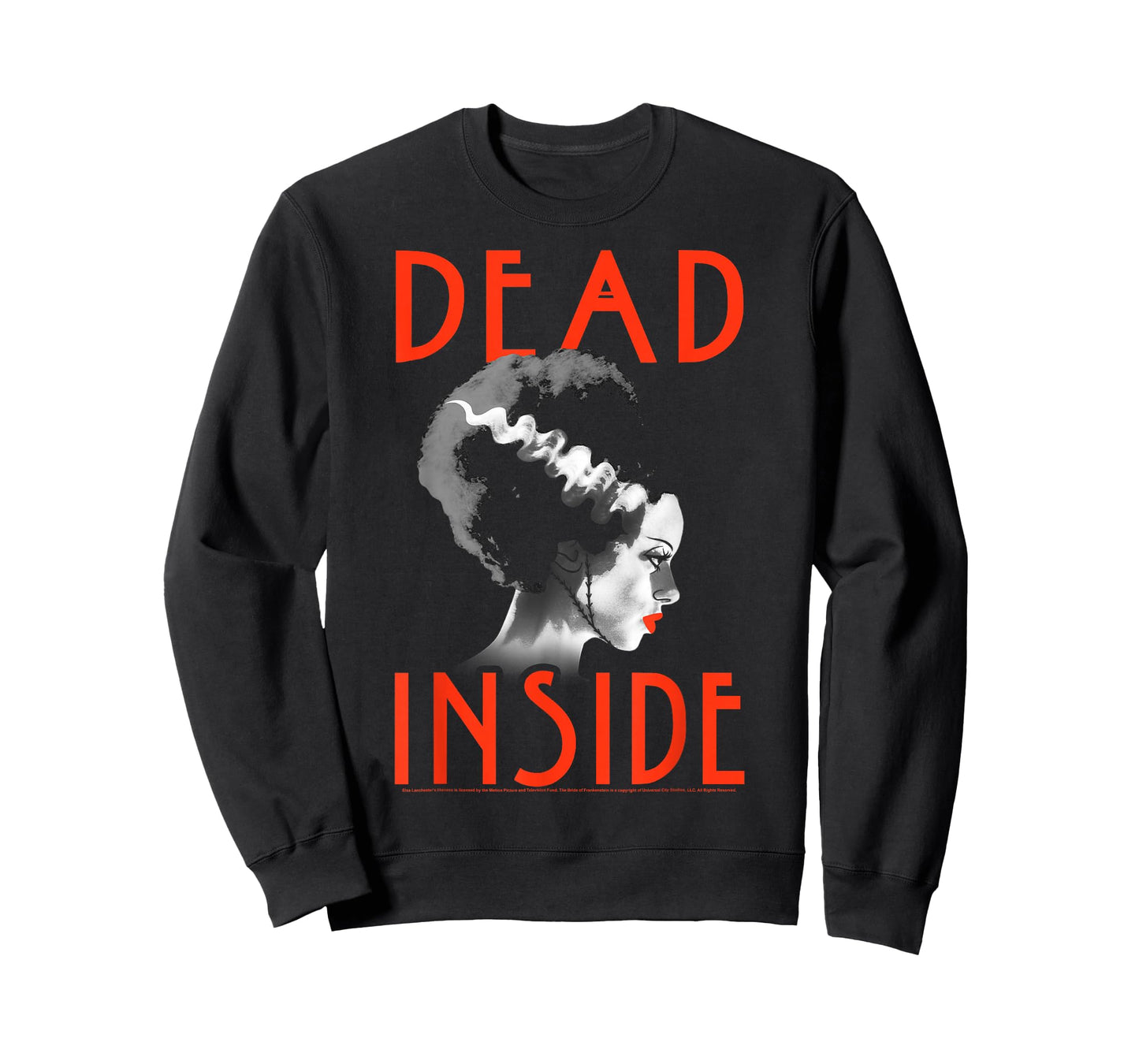 Universal Monsters Bride Of Frankenstein Dead Inside Profile T-Shirt