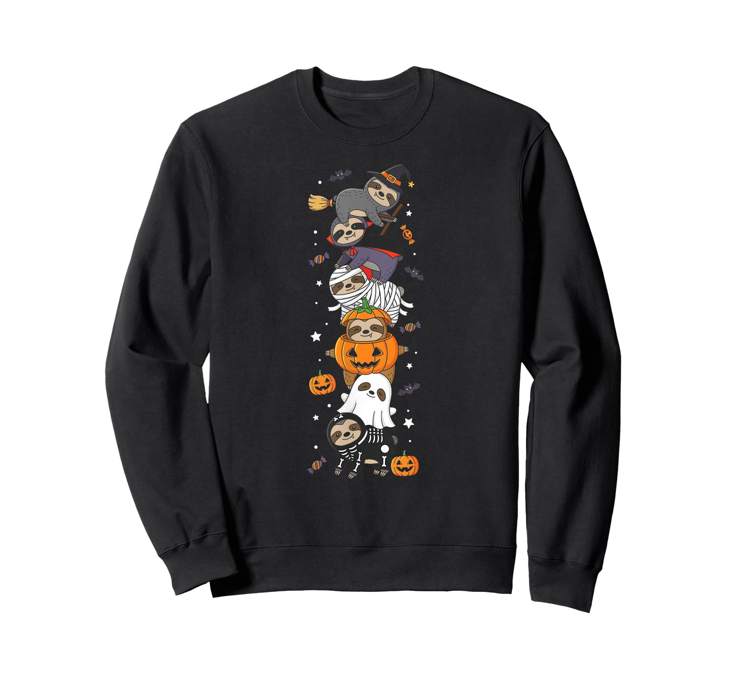 Funny Sloth Witch Vampire Ghost Halloween Kids Mens Womens T-Shirt