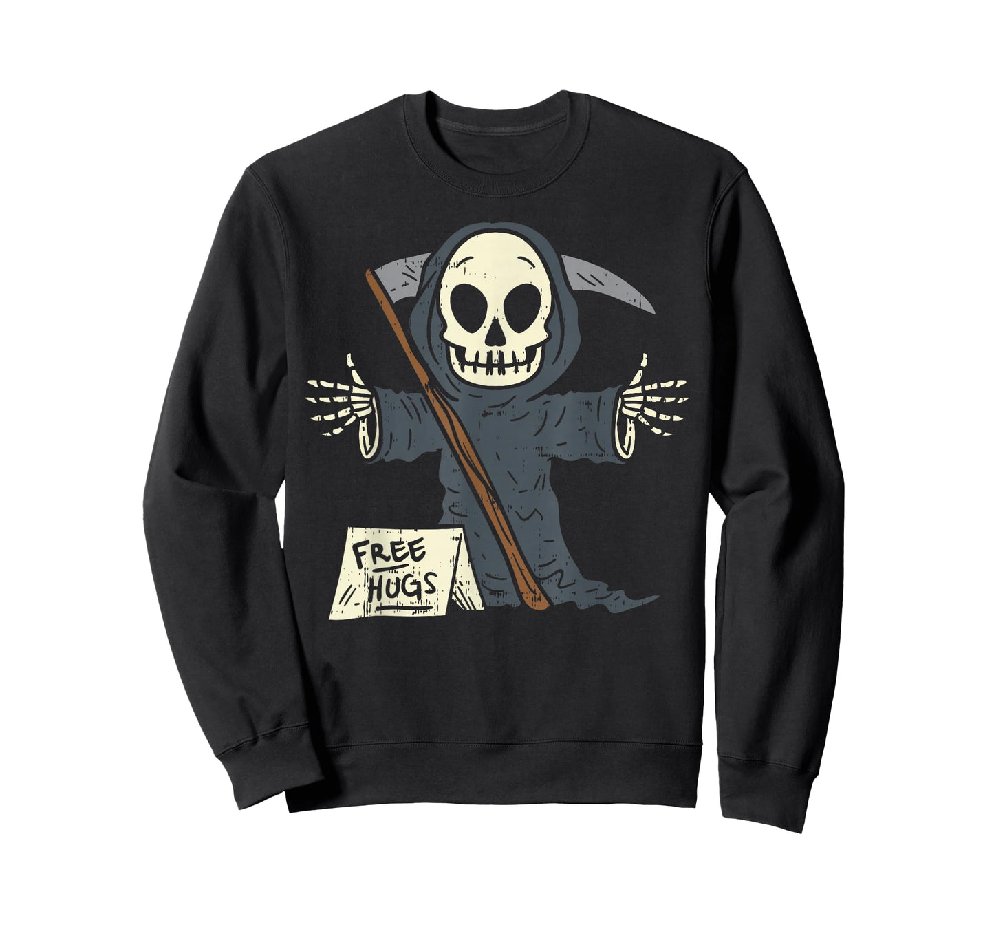 Free Hugs Grim Reaper Funny Pun Scary Halloween Costume Boys T-Shirt
