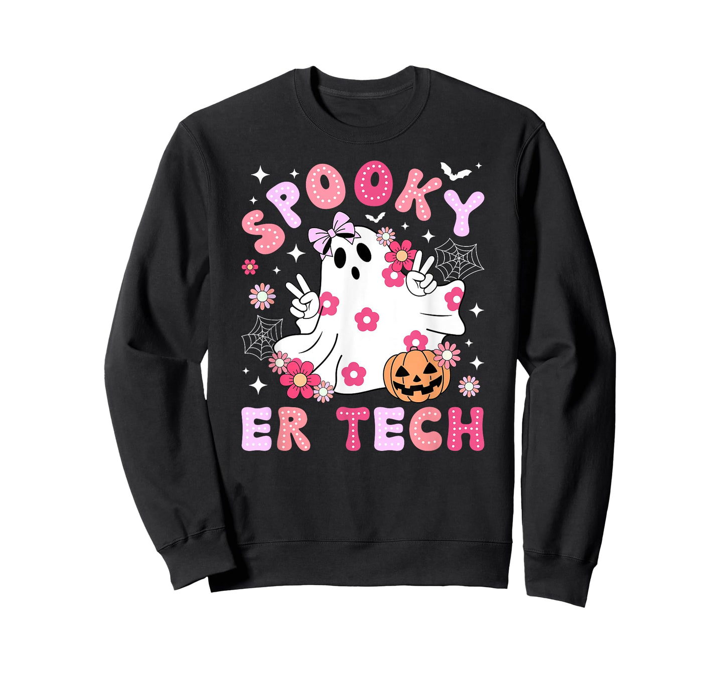 Spooky ER Tech Halloween Emergency Room Tech Groovy T-Shirt