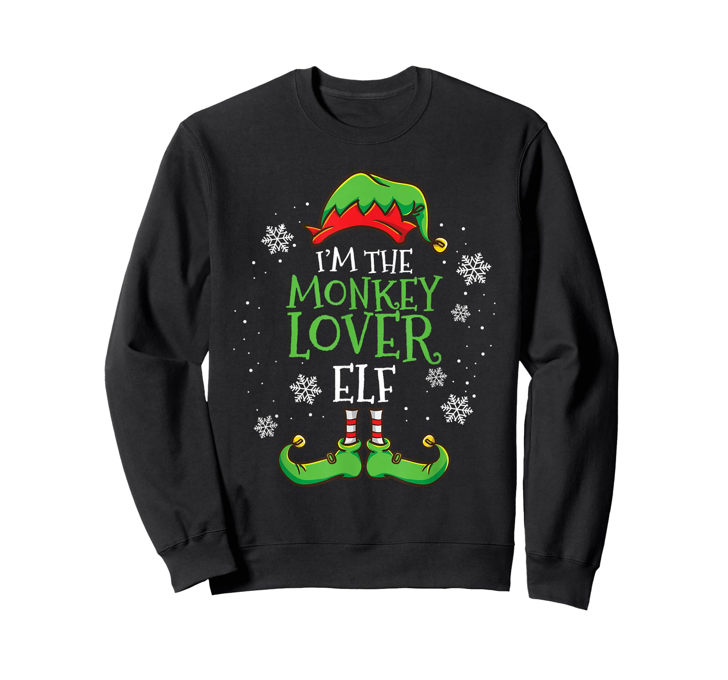 Im The Monkey Lover Elf Christmas T-Shirt