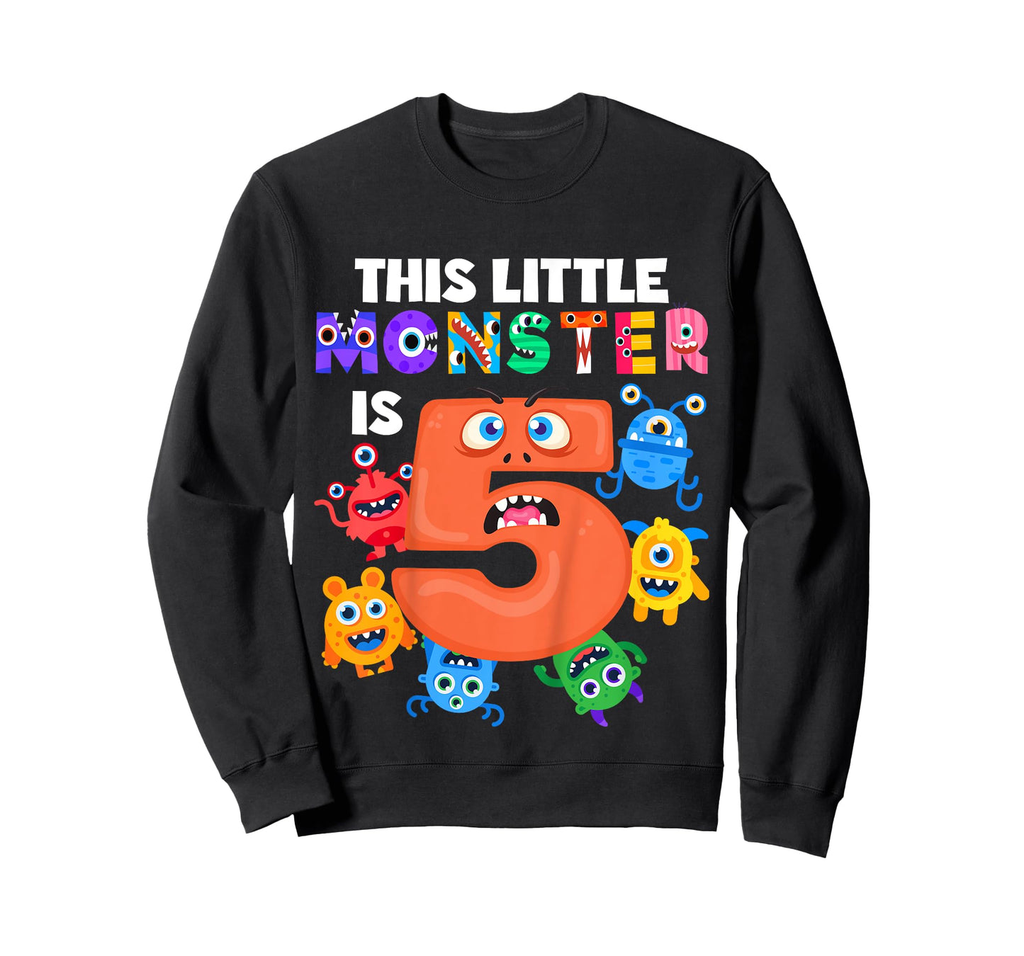 This Little Monster is 5 Five Years 5th Birthday Party Alien T-Shirt