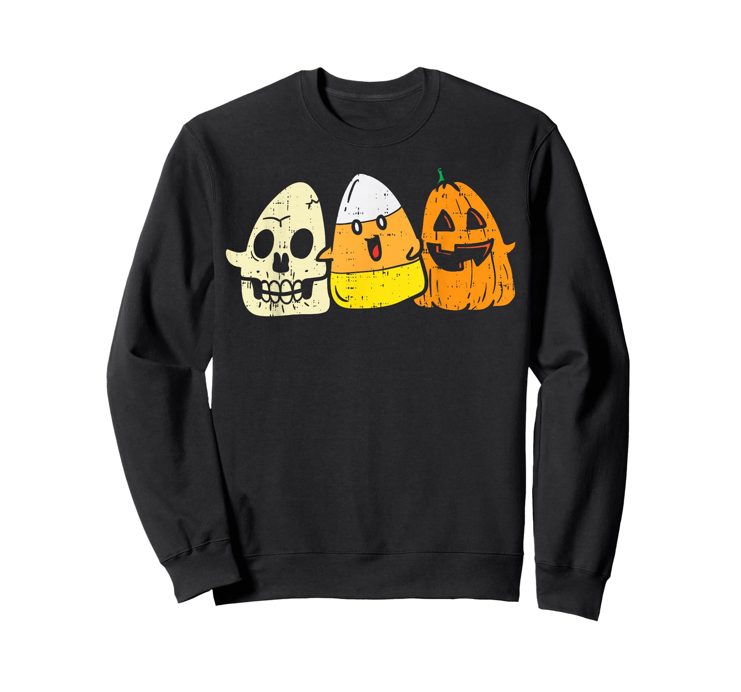 Candy Corn Skeleton Skull Pumpkin Fun Halloween Costume Kids T-Shirt