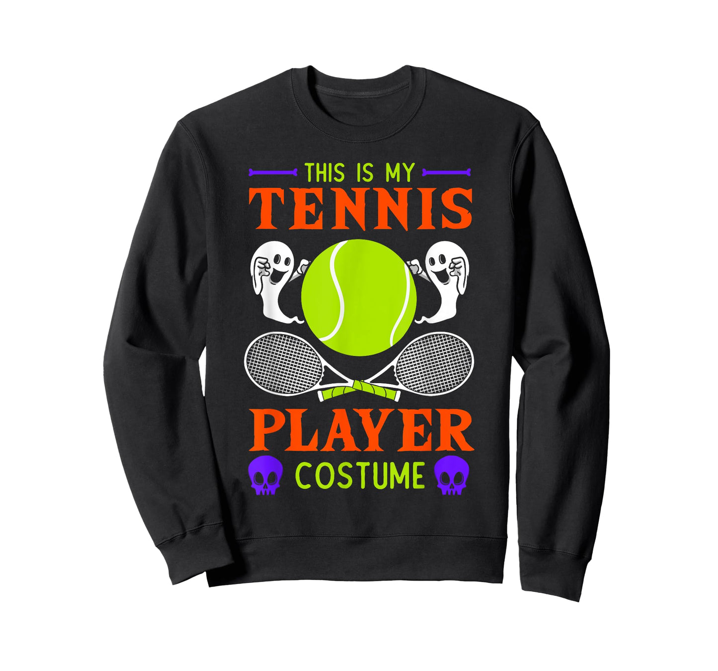 Halloween Tennis Player Sport Spooky Ghost Costume T-Shirt