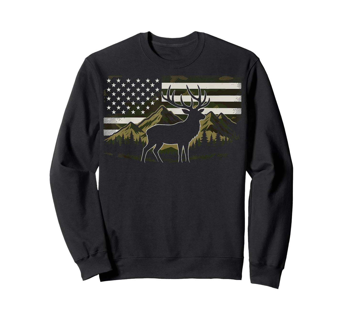 Hunting USA Flag Deer 4th Of July Hunter T-Shirt