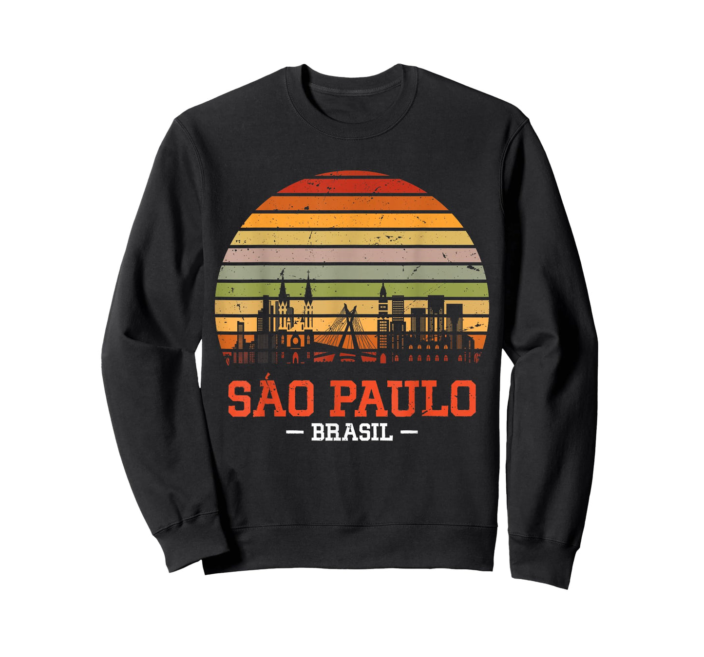 Sao Paulo Brasil Retro Vintage Sunset Skyline Sao Paulo T-Shirt