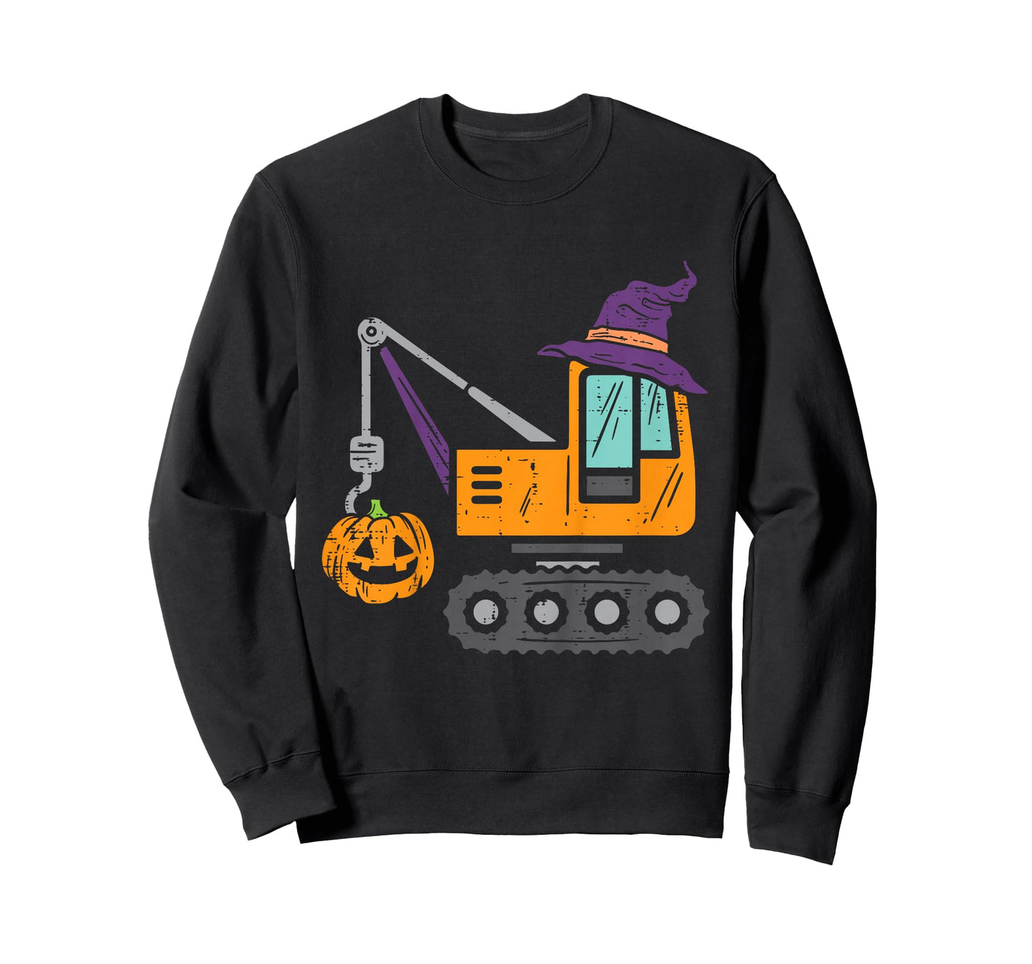 Kids Crane Truck Pumpkin Toddler Baby Boys Halloween Kids T-Shirt