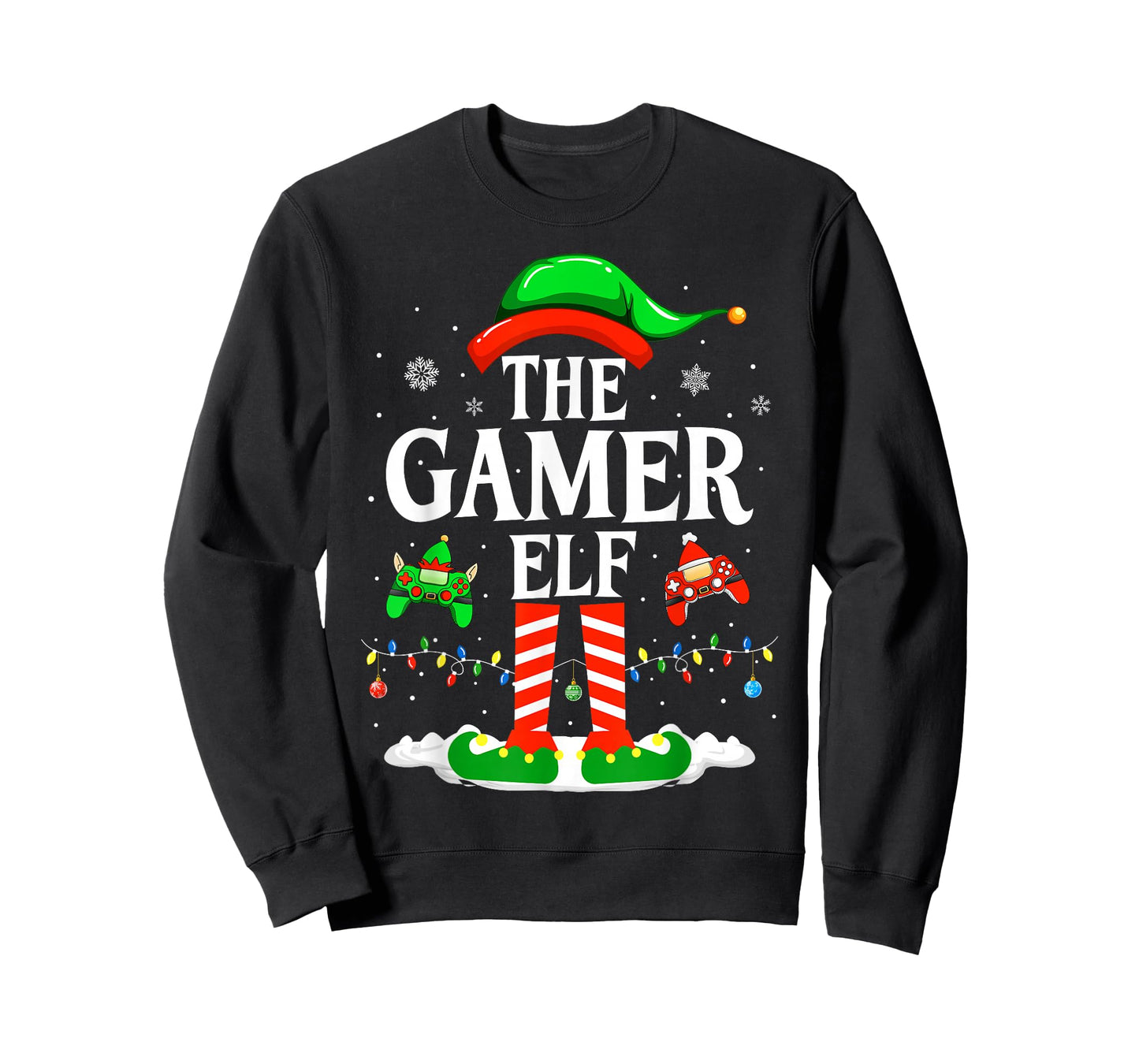 The Gamer Elf Funny Gaming Elf Christmas Gamer T-Shirt