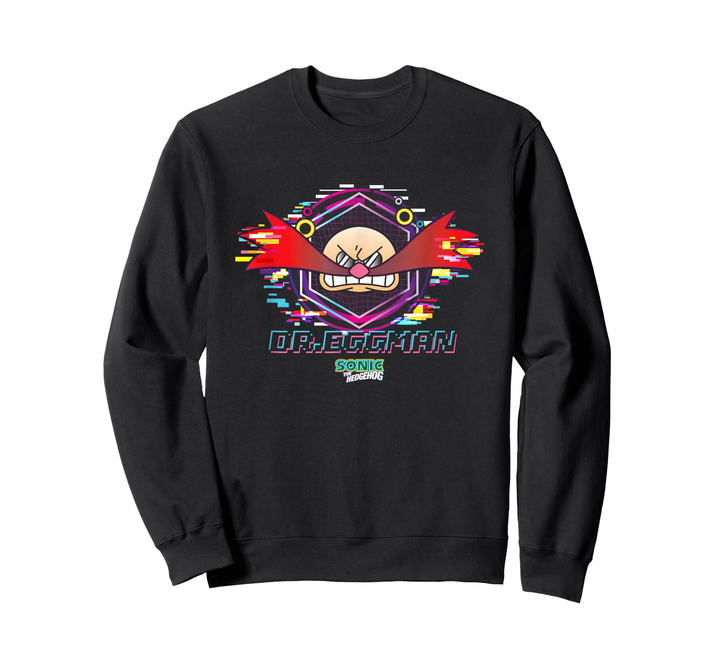 Sonic The Hedgehog Dr. Eggman Glitched Out Face Logo T-Shirt