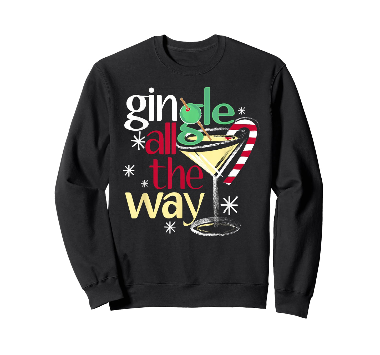 Gingle All The Way Christmas Gin Martini T-Shirt