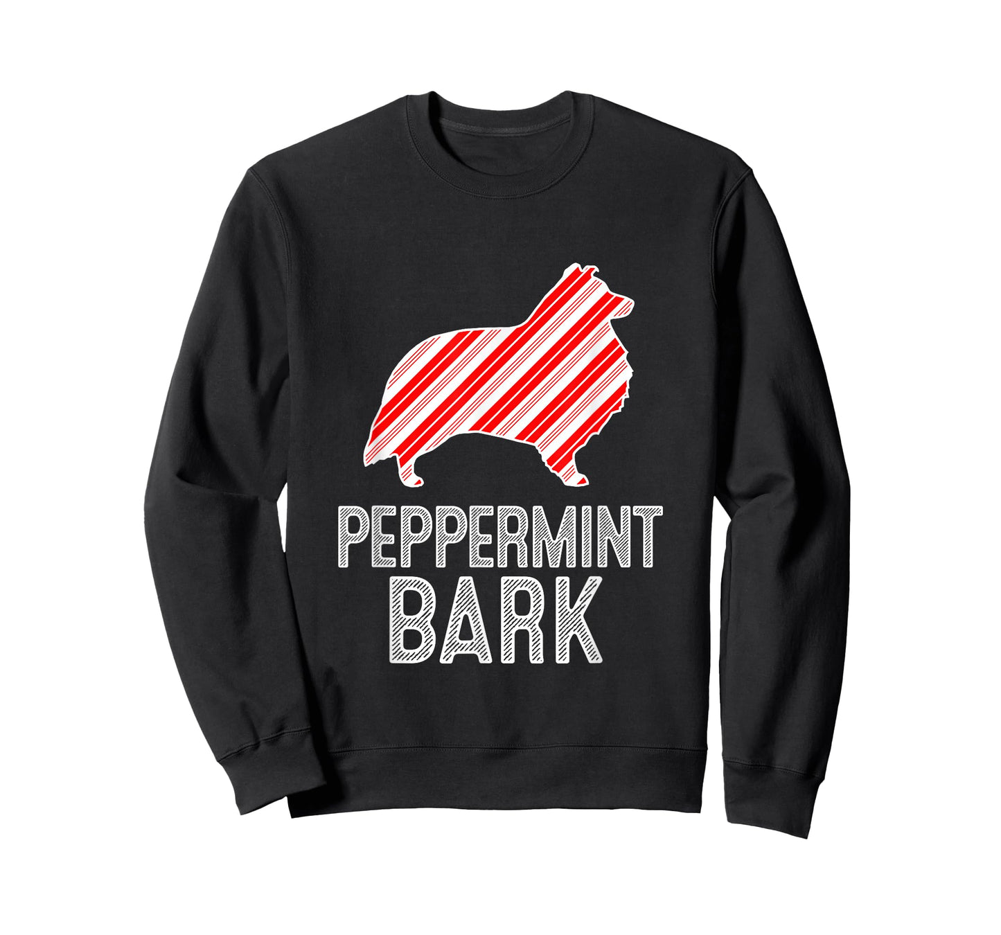 Sheltie Shetland Sheepdog Peppermint Bark Christmas Dog T-Shirt