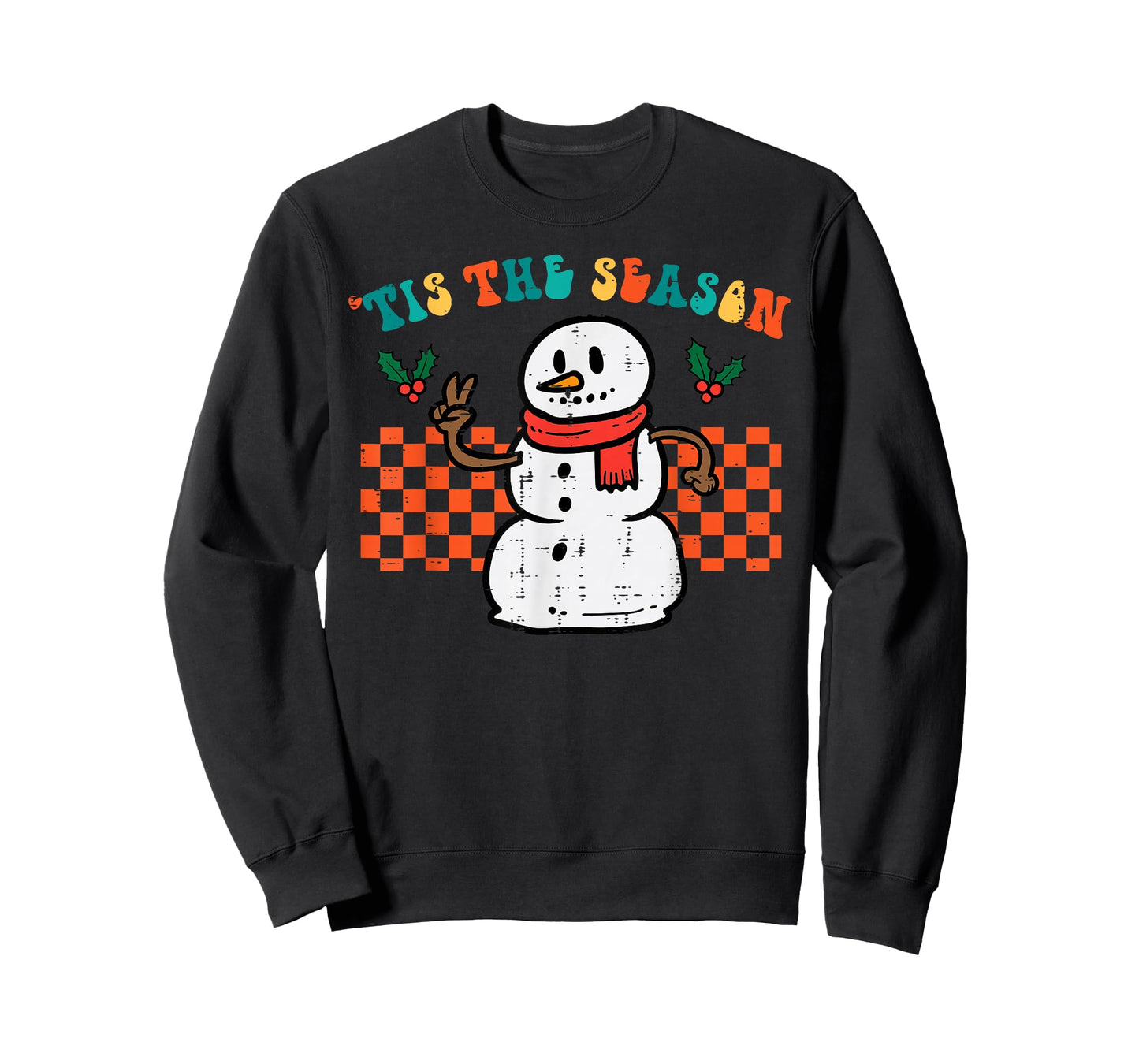 Tis The Season Snowman Christmas Retro Xmas Men Women Kids T-Shirt
