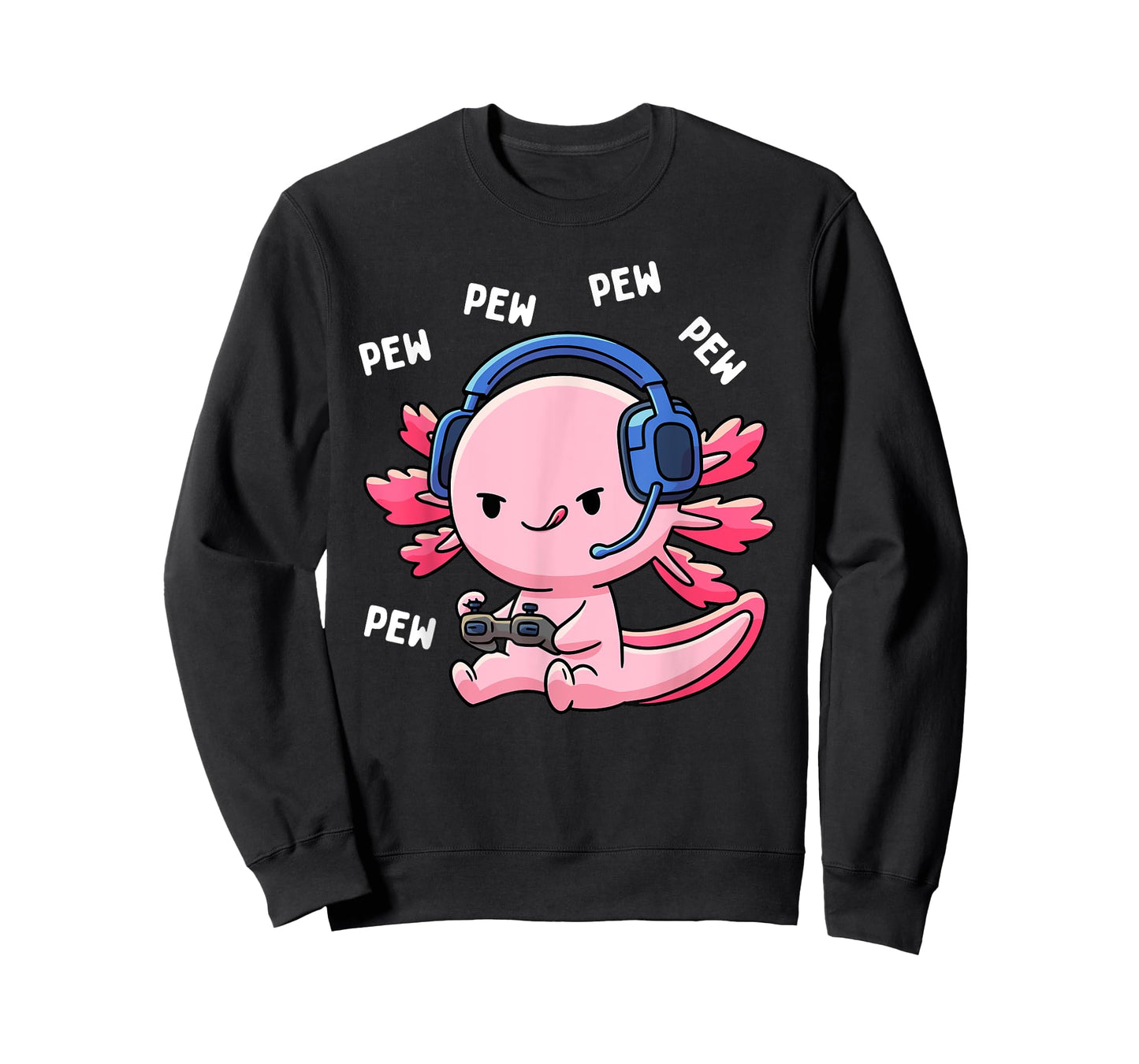 Axolotl Gaming Kids Boys Girls Anime Video Game Pew Gamer T-Shirt Small