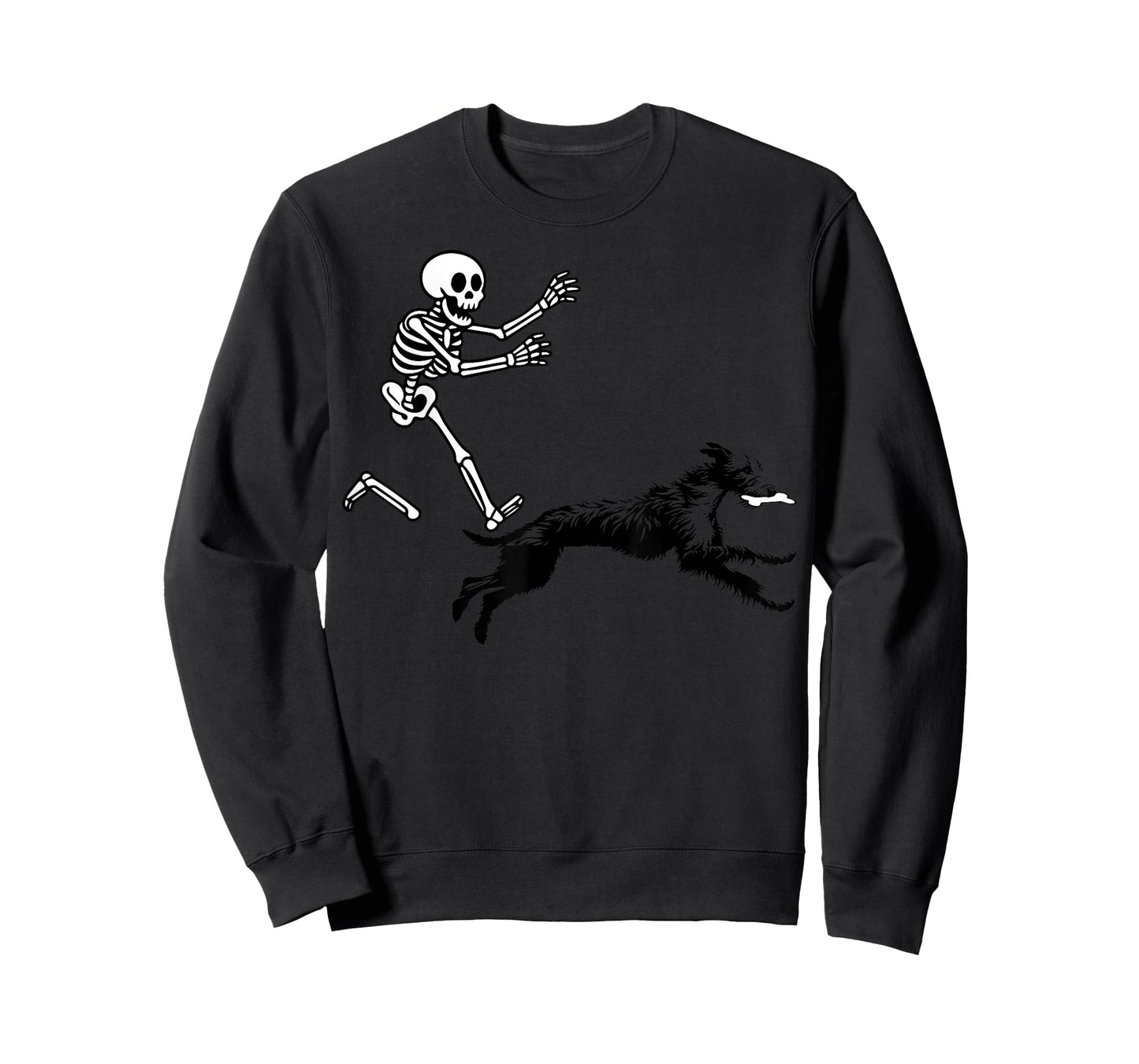 Funny Irish Wolfhound Running Skeleton Halloween T-Shirt