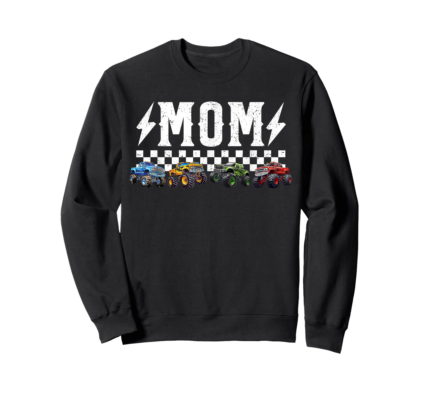Mom Retro Monster Truck Family Crew Birthday Matching T-Shirt