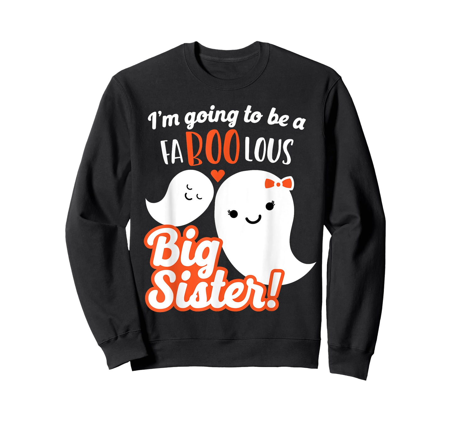 Big Sister Pregnancy Announcement Cute Ghost Girls Halloween T-Shirt