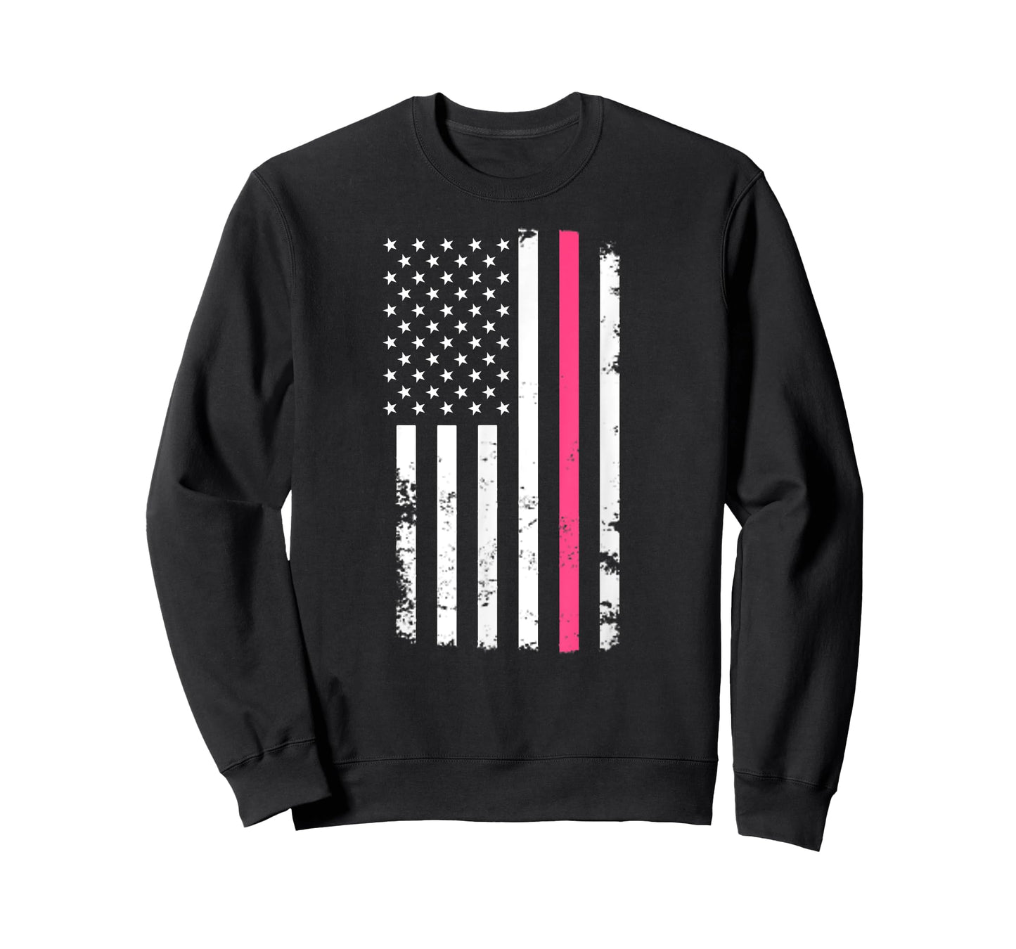 American Flag Pink Line For Breast Cancer T-Shirt T-Shirt