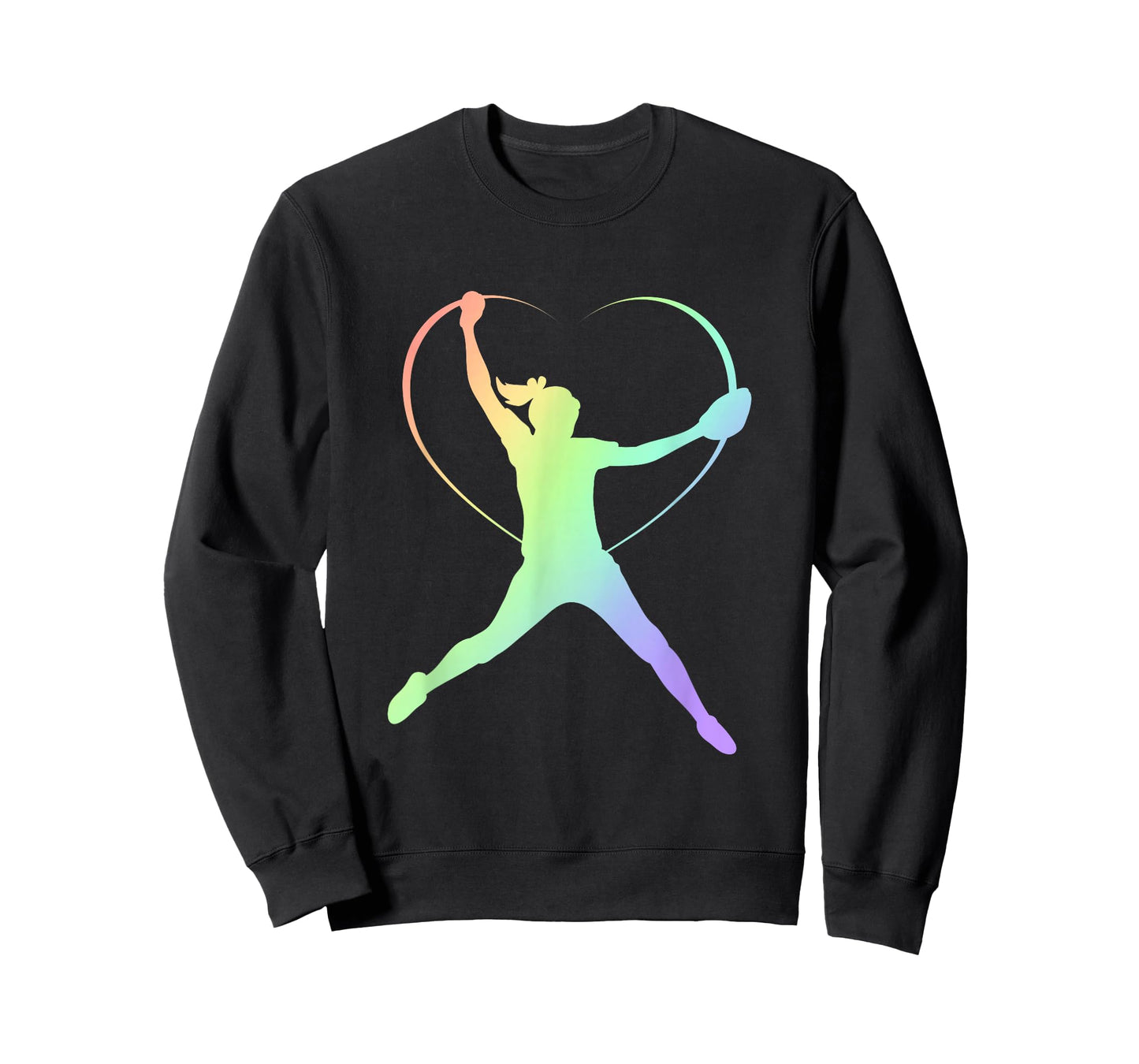 Soft Rainbow Softball Gifts For Teen Girls Pitcher Patterned T-Shirt