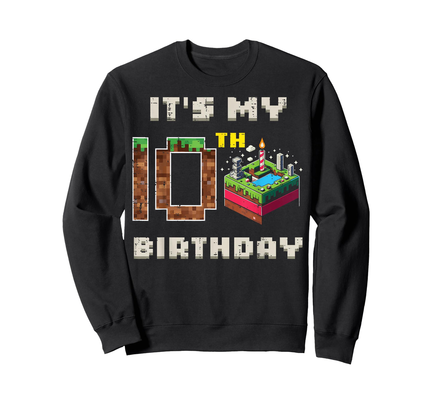 My 10th Birthday Pixel Game 10 Cake Gamer Boys Kid Youth T-Shirt