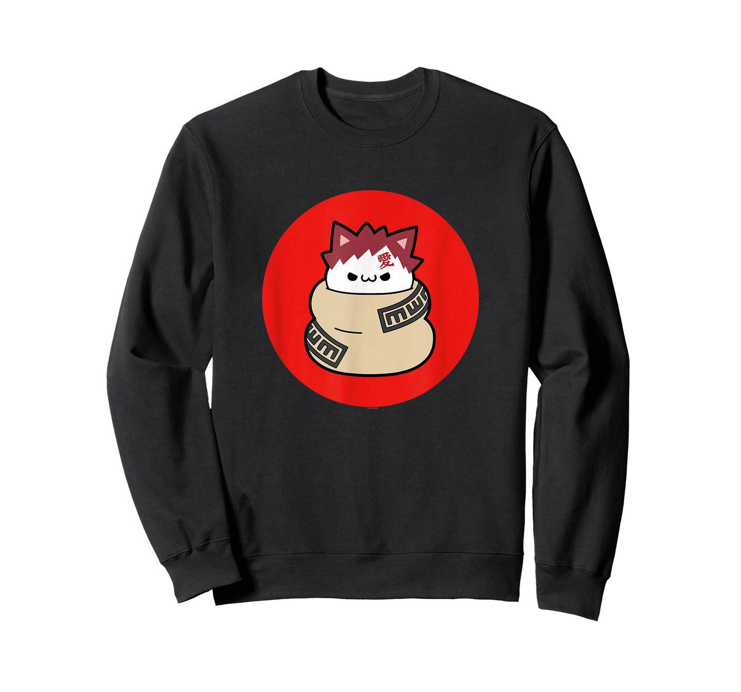 Nyaruto Cute Grumpy Gaara Cat Red Circle Big Chest Portrait T-Shirt