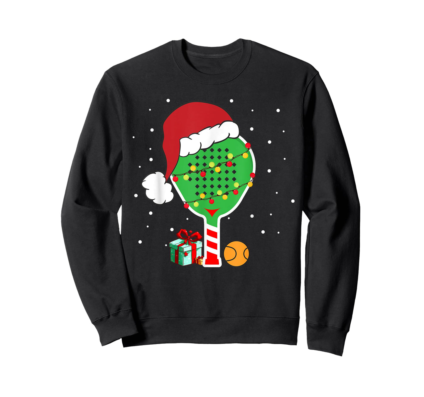 Padel Paddle Tennis Racquet Ball Christmas Santa Hat Funny T-Shirt