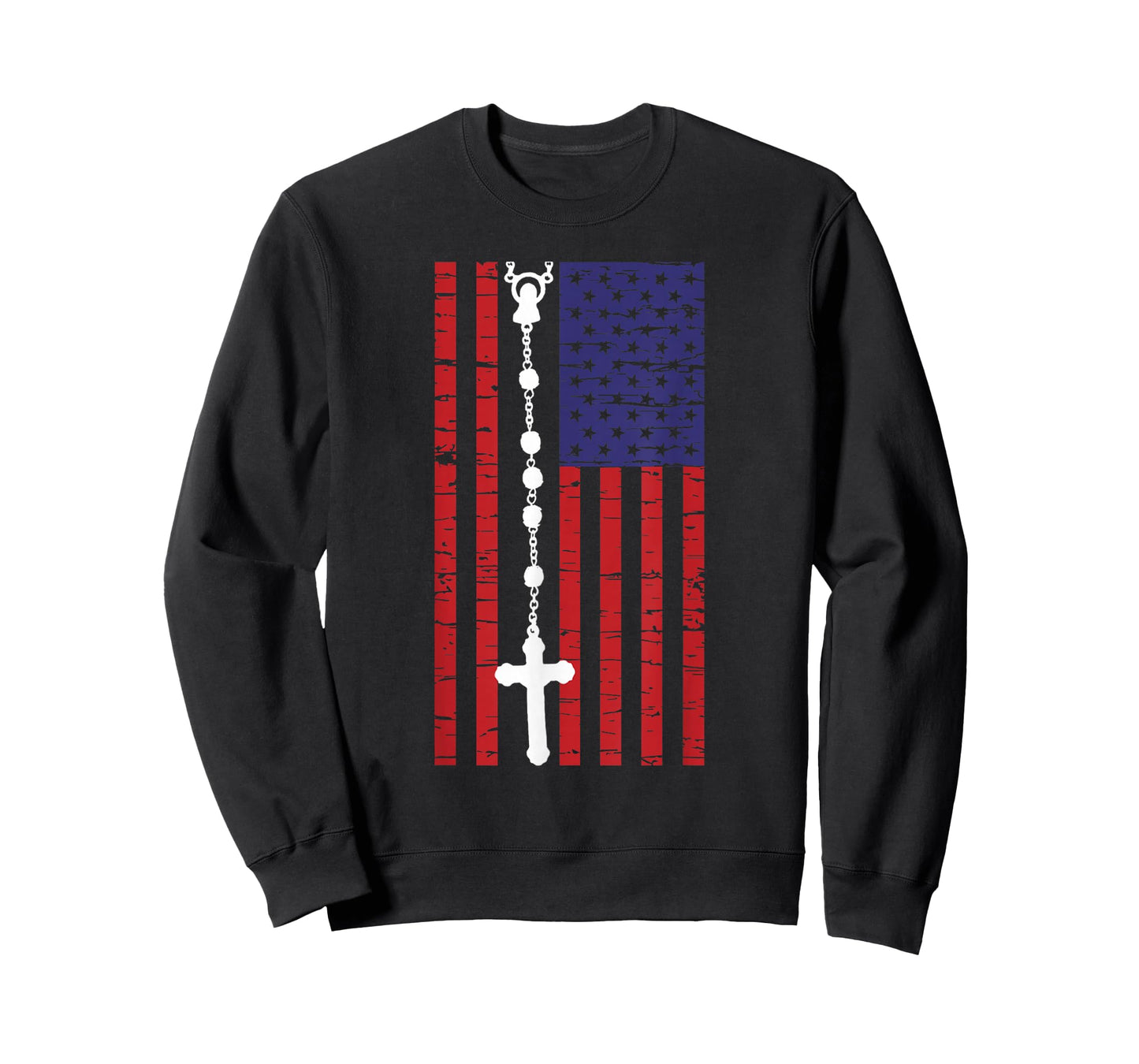 American Flag Rosary Catholic T-Shirt