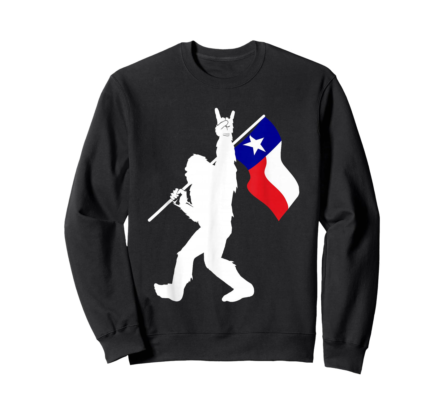 State of Texas Flag Bigfoot Rock On for Sasquatch Hunter T-Shirt
