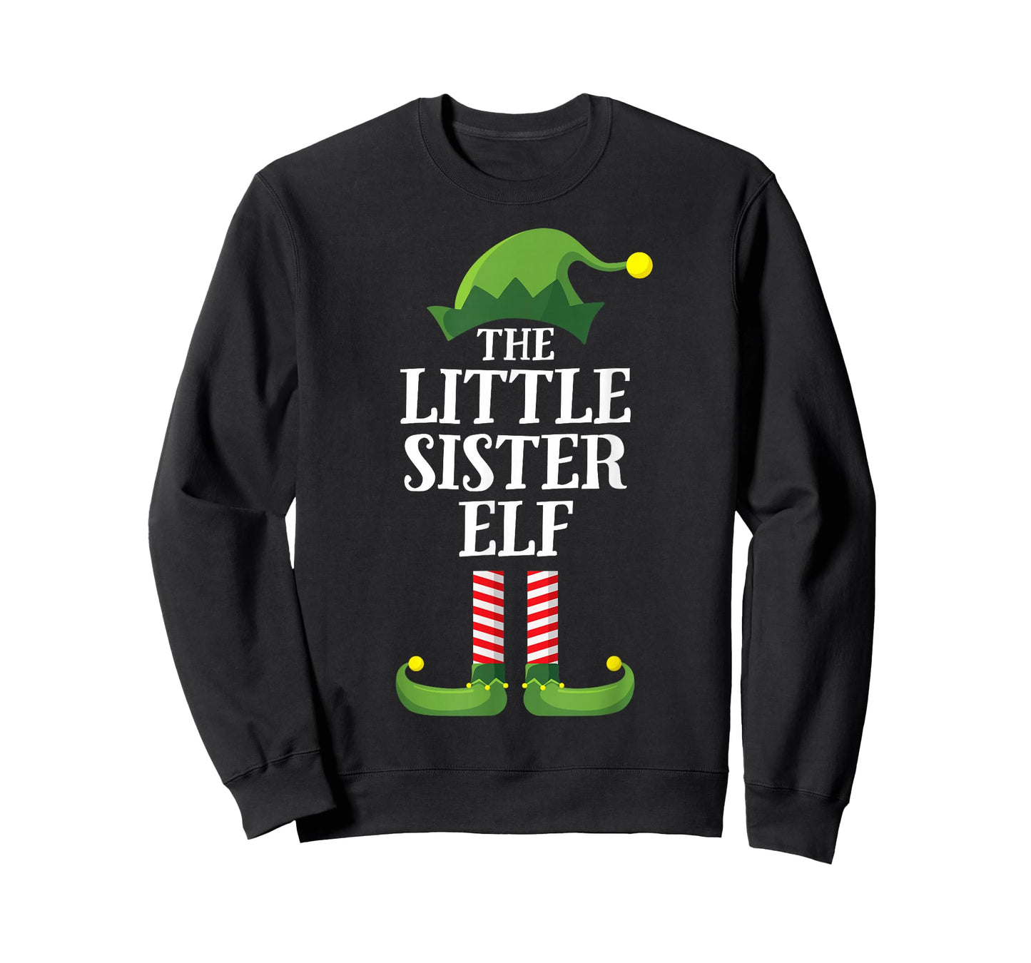 Little Sister Elf Matching Family Group Christmas Girls T-Shirt