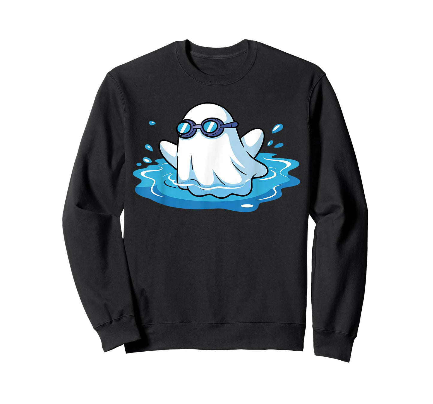 Halloween Ghost Swimming Kids Swimmer Costume Trick or Treat T-Shirt