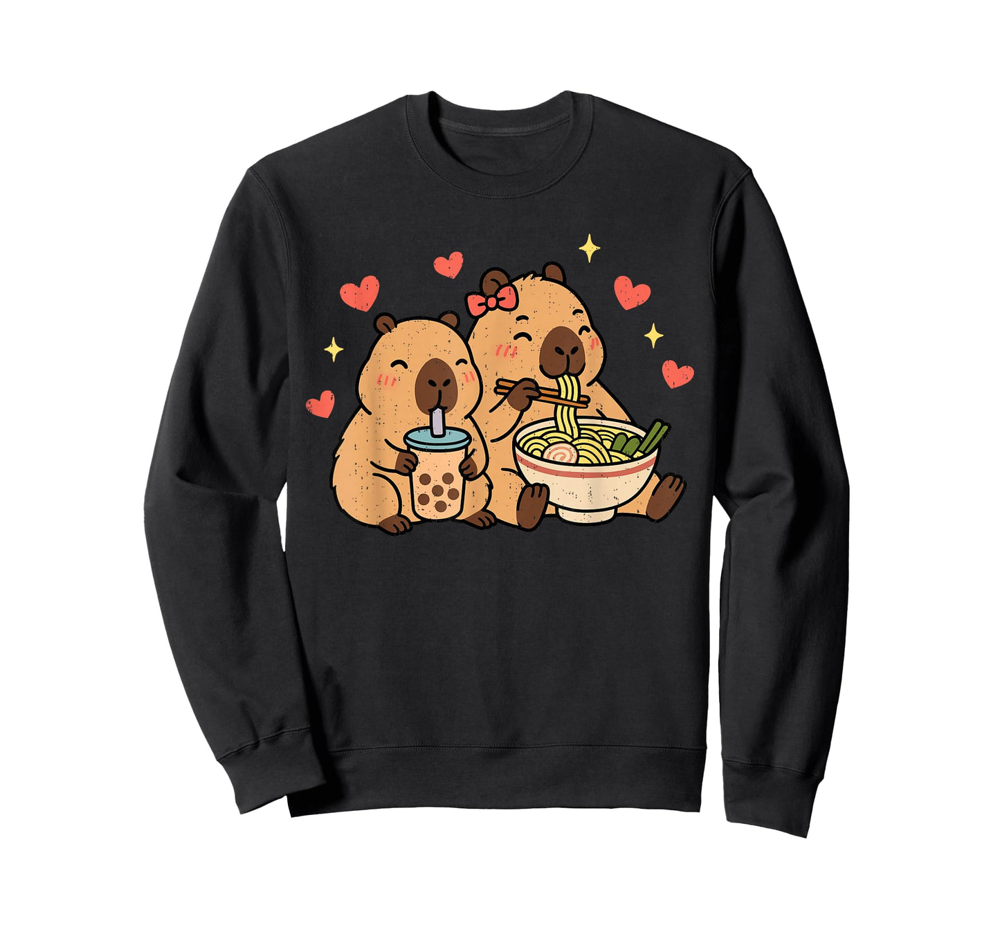 Capybara Ramen Kawaii Anime Drinking Bubble Tea Capy Lover T-Shirt
